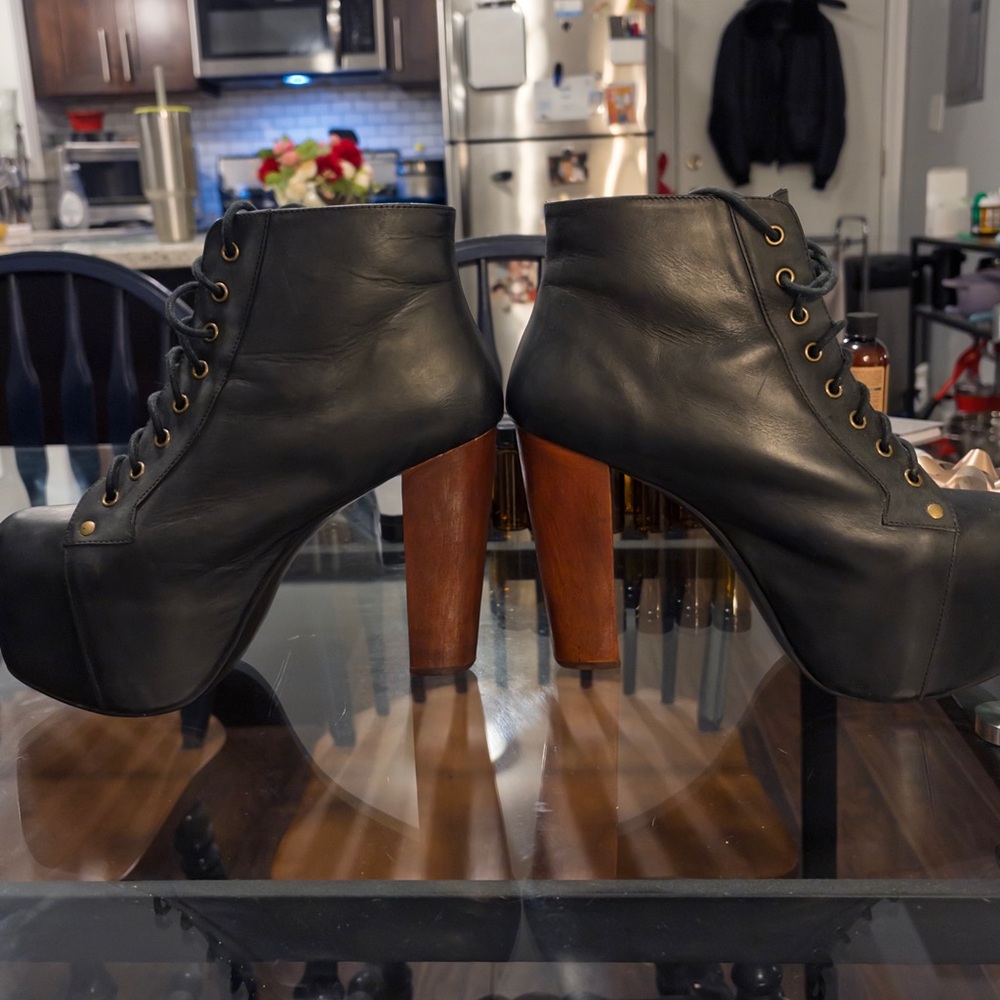 Jeffrey Campbell Lita booties size 9.5 US Black (gently used) - Picture 4 of 5